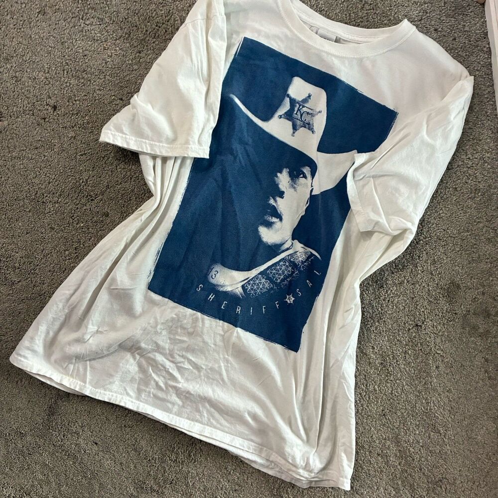 Vintage Salvador Perez Kansas City KC Royals SGA Shirt T-shirt "Sheriff Sal" XL